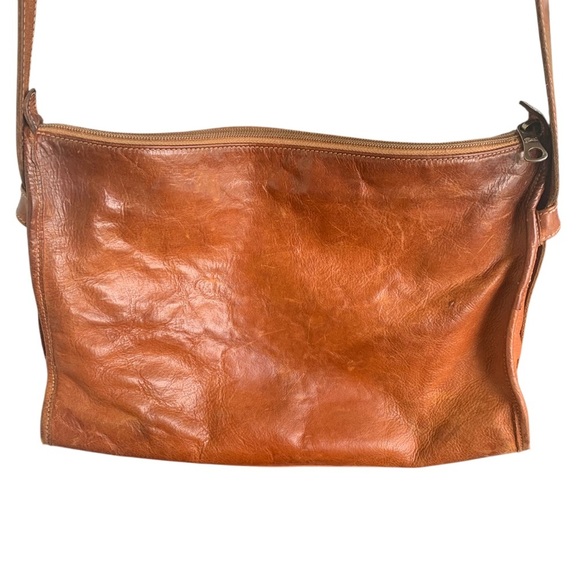 iL Bisonte Brown Leather Bag Shoulder Crossbody Italy St Thomas Vintage - Picture 1 of 9
